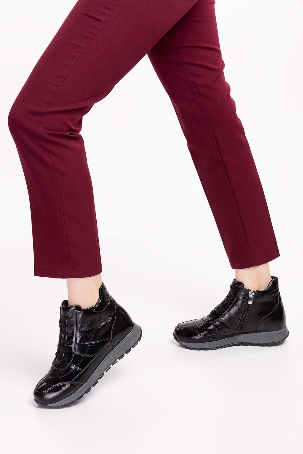 Gondol Içi Dışı Hakiki Deri Anatomik Taban Spor Ayakkabı gndl.616 - siyah rugan - 36