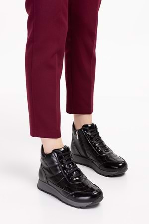 Gondol Içi Dışı Hakiki Deri Anatomik Taban Spor Ayakkabı gndl.616 - siyah rugan - 36