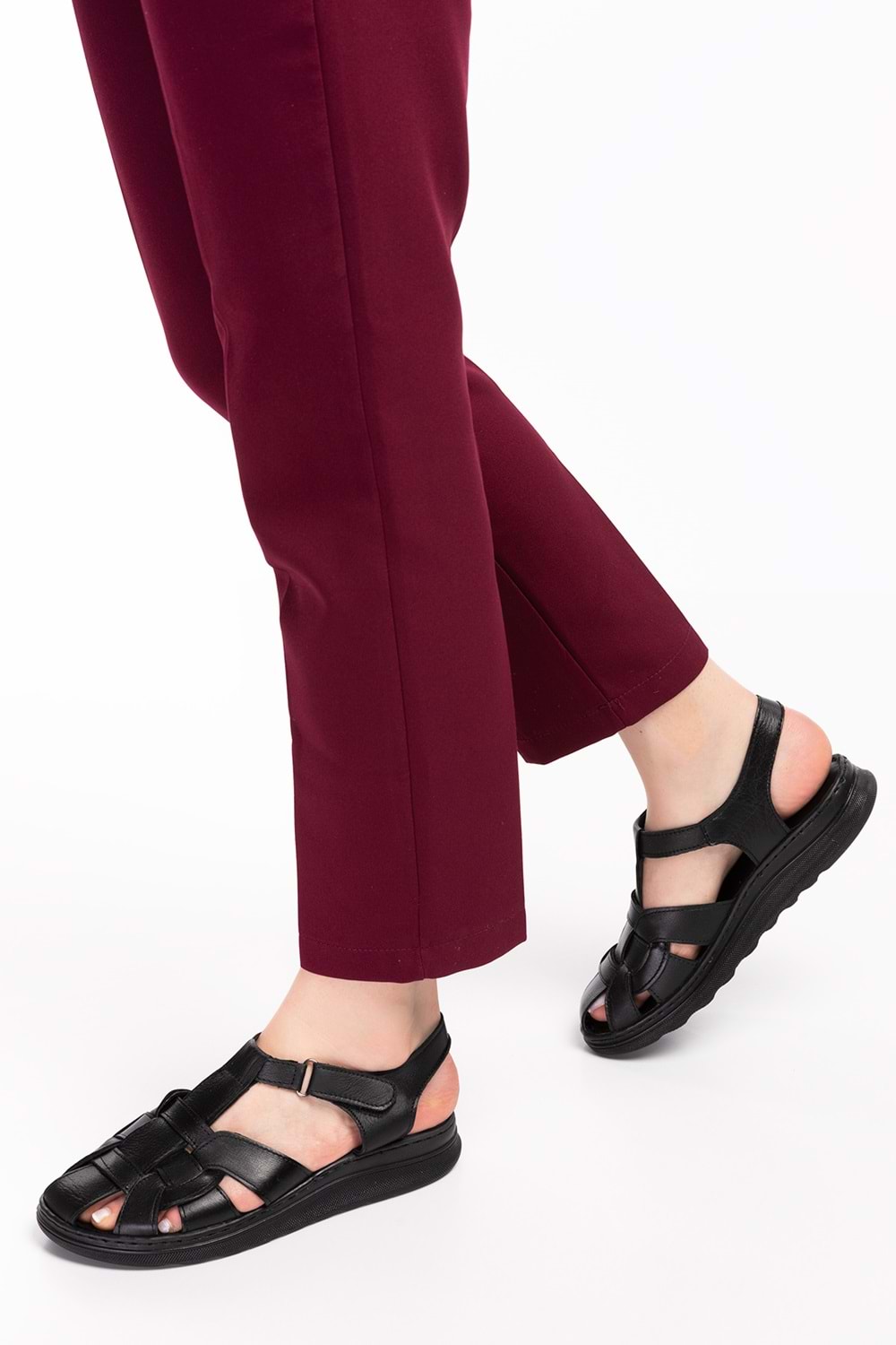 Gondol Hakiki Deri Anatomik Yumuşak Taban Rahat Sandalet irm.111 - Siyah - 39