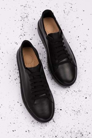 Gondol Hakiki Deri Anatomik Taban Spor Ayakkabı ell.6839 - Siyah - 36