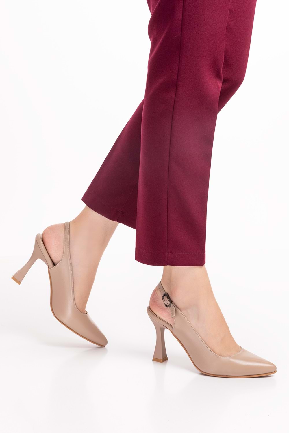 Gondol Kadın Hakiki Deri Stiletto Ayakkabı şhn.824 - Vizon - 41