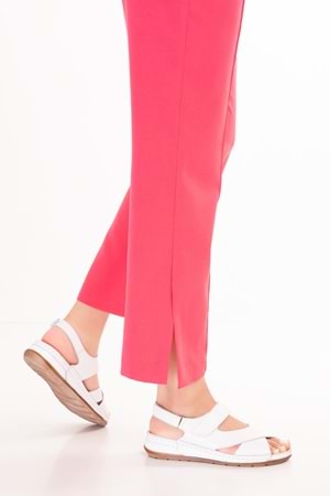 Gondol Kadın Hakiki Deri Anatomik Taban Sandalet iz.4601 - Beyaz - 41