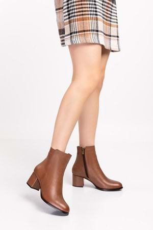 Gondol Kadın Hakiki Deri Klasik Topuklu Bot anl.5810 - Ceviz - 40