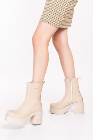 Gondol Kadın Hakiki Deri Platform Bot Anl.2440 - Bej - 37