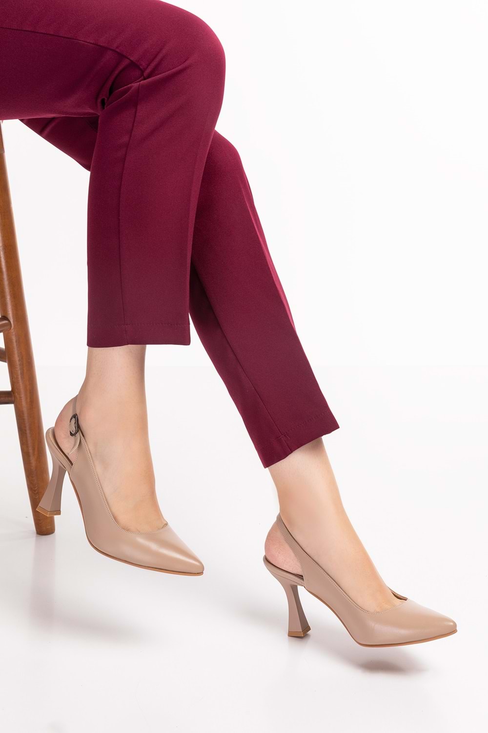 Gondol Kadın Hakiki Deri Stiletto Ayakkabı şhn.824 - Vizon - 42