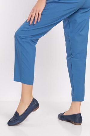 Gondol Kadın Hakiki Deri Loafer Babet Anl.6184 - Mavi - 36