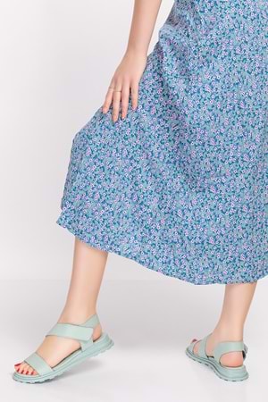 Gondol Hakiki Deri Cırtlı Günlük Spor Sandalet mdr.30 - Mint - 37
