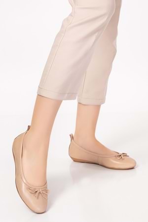 Gondol Hakiki Deri Günlük Babet esl.201 - Bej - 36