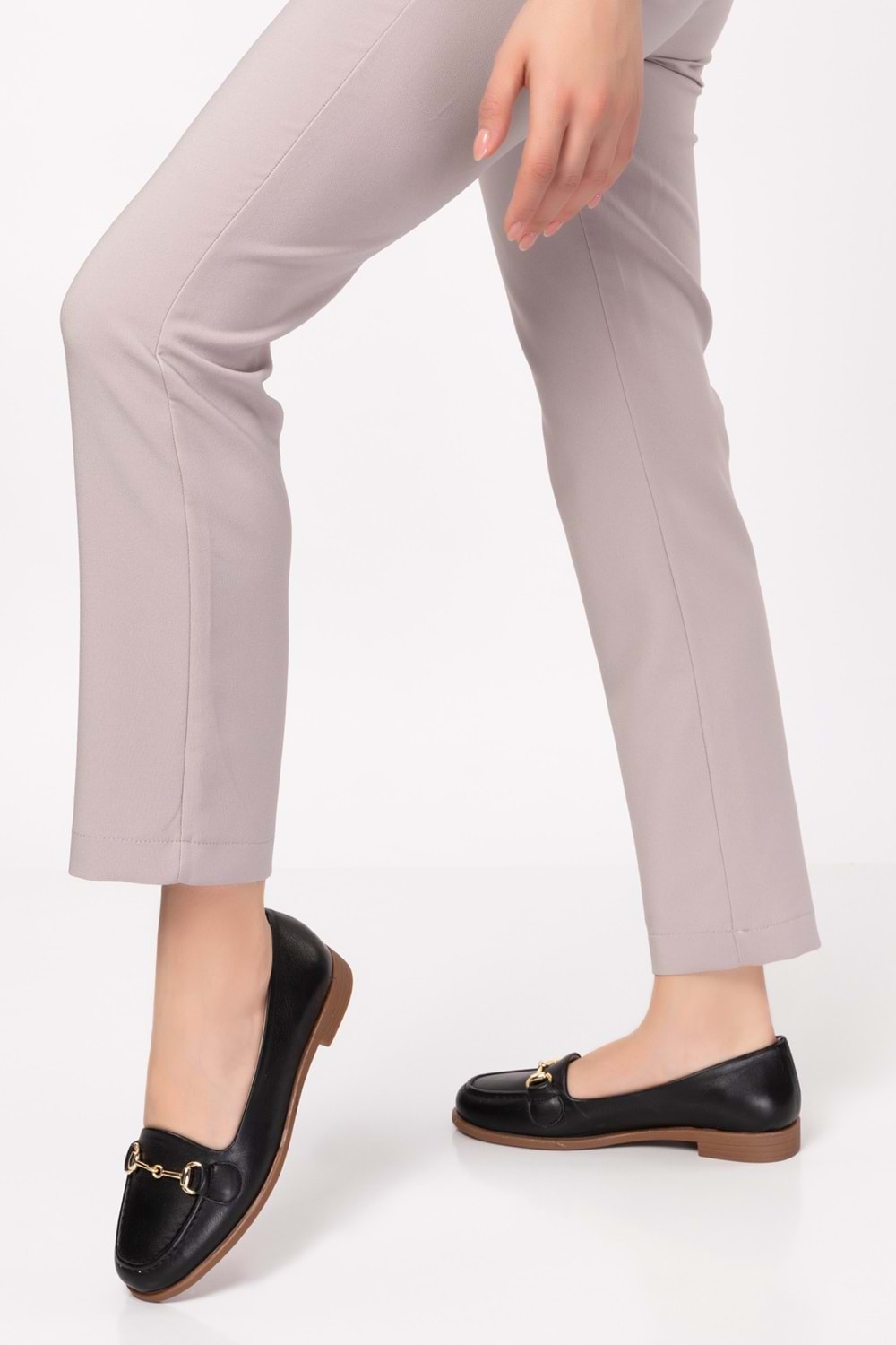 Gondol Hakiki Deri Kadın Günlük Loafer vdt.851 - Siyah - 35