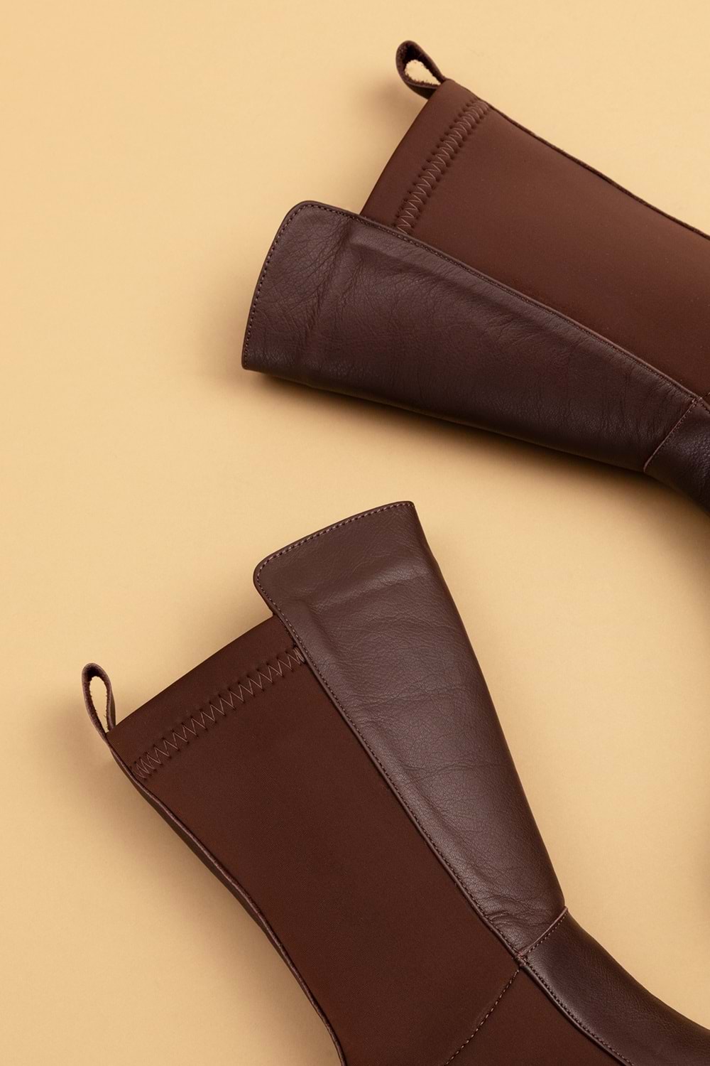 Gondol Hakiki Deri Arkası Latikli Esnek Binici Çizme anl.2708 - Kahverengi - 39