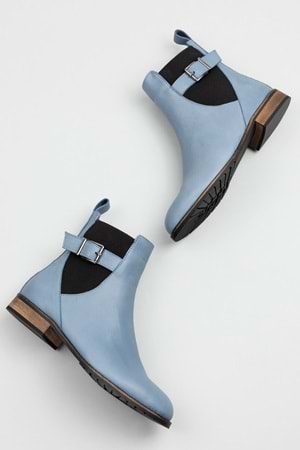 Gondol Kadın Hakiki Deri Günlük Klasik Bot anl.2726 - Mavi - 35