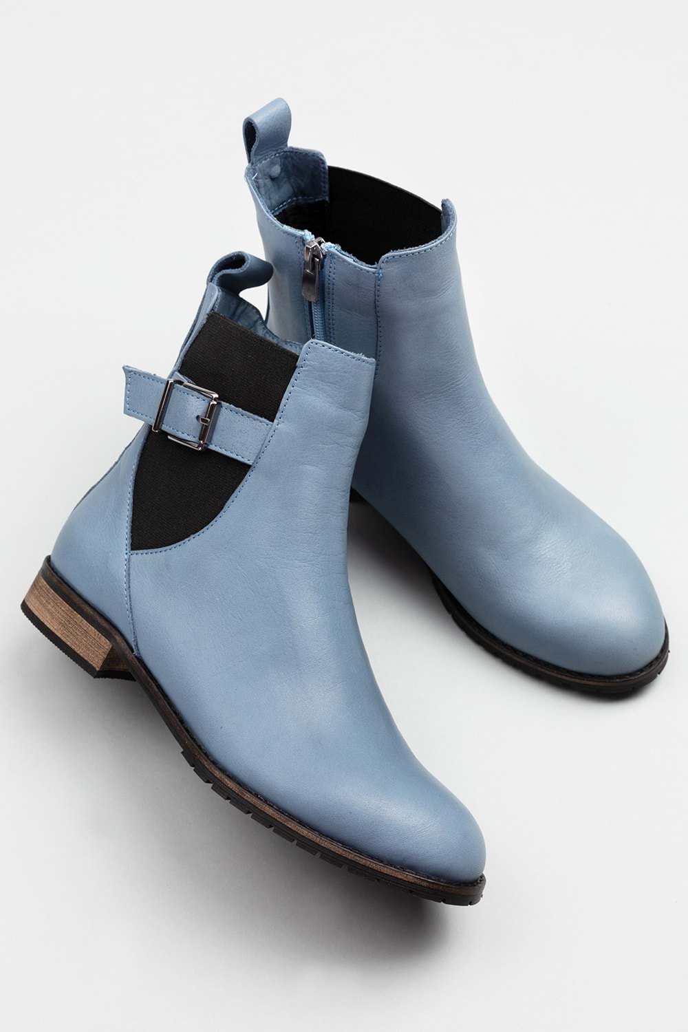 Gondol Kadın Hakiki Deri Günlük Klasik Bot anl.2726 - Mavi - 35