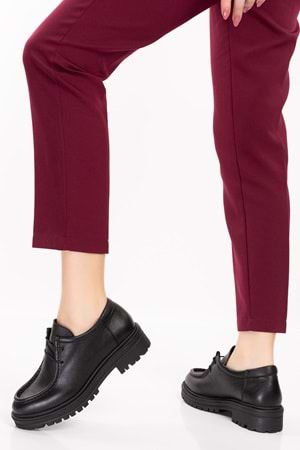 Gondol Hakiki Deri Kalın Taban Hafif Oxford Ayakkabı anl.2420 - Siyah Cilt - 36