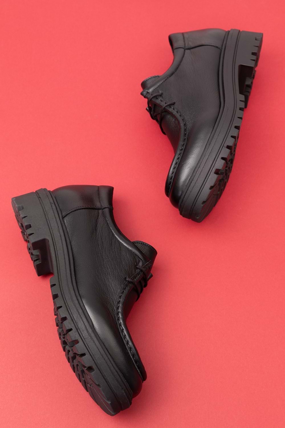 Gondol Hakiki Deri Kalın Taban Hafif Oxford Ayakkabı anl.2420 - Siyah Cilt - 36