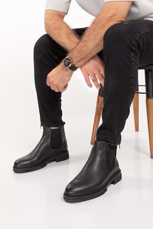 Gondol Erkek Hakiki Deri Günlük Bot src.704 - Siyah - 40