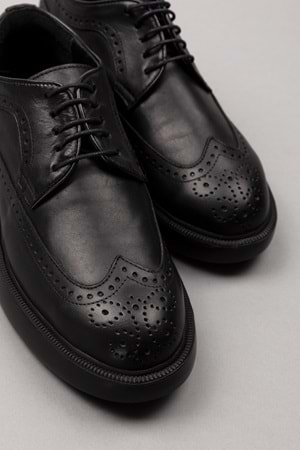 Gondol Içi Dışı Hakiki Deri Anatomik Taban Casual Ayakkabı SRC.09 - Siyah - 43