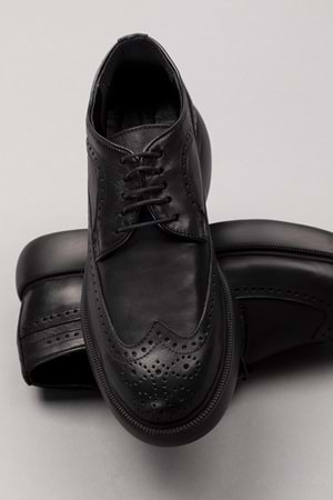 Gondol Içi Dışı Hakiki Deri Anatomik Taban Casual Ayakkabı SRC.09 - Siyah - 43