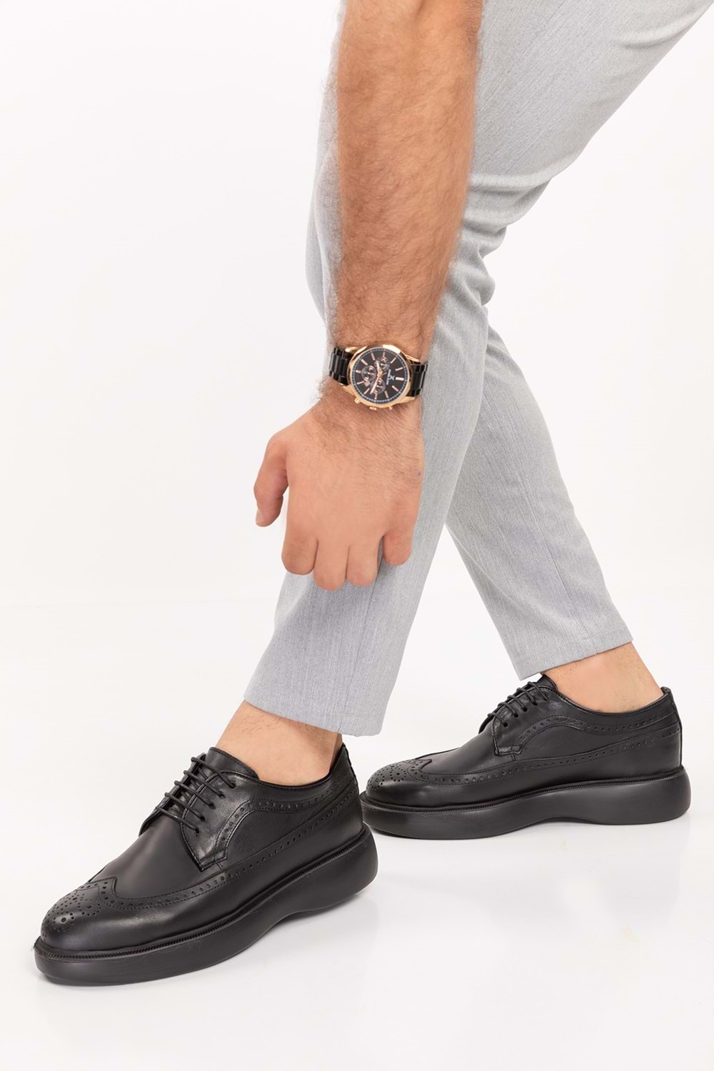 Gondol Içi Dışı Hakiki Deri Anatomik Taban Casual Ayakkabı SRC.09 - Siyah - 43