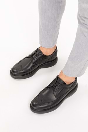 Gondol Içi Dışı Hakiki Deri Anatomik Taban Casual Ayakkabı SRC.09 - Siyah - 43