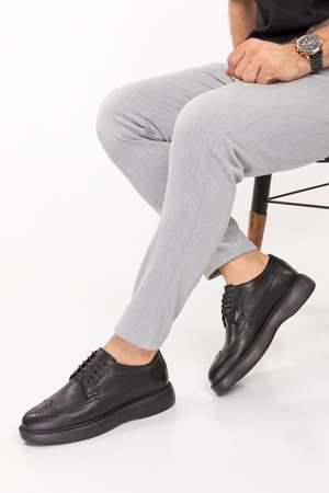 Gondol Içi Dışı Hakiki Deri Anatomik Taban Casual Ayakkabı SRC.09 - Siyah - 43