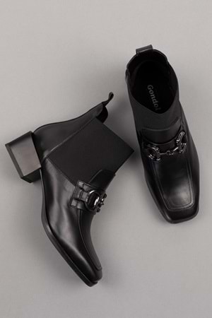 Gondol Kadın Hakiki Deri Tokalı Şık Bot Ast.53 - Siyah - 39