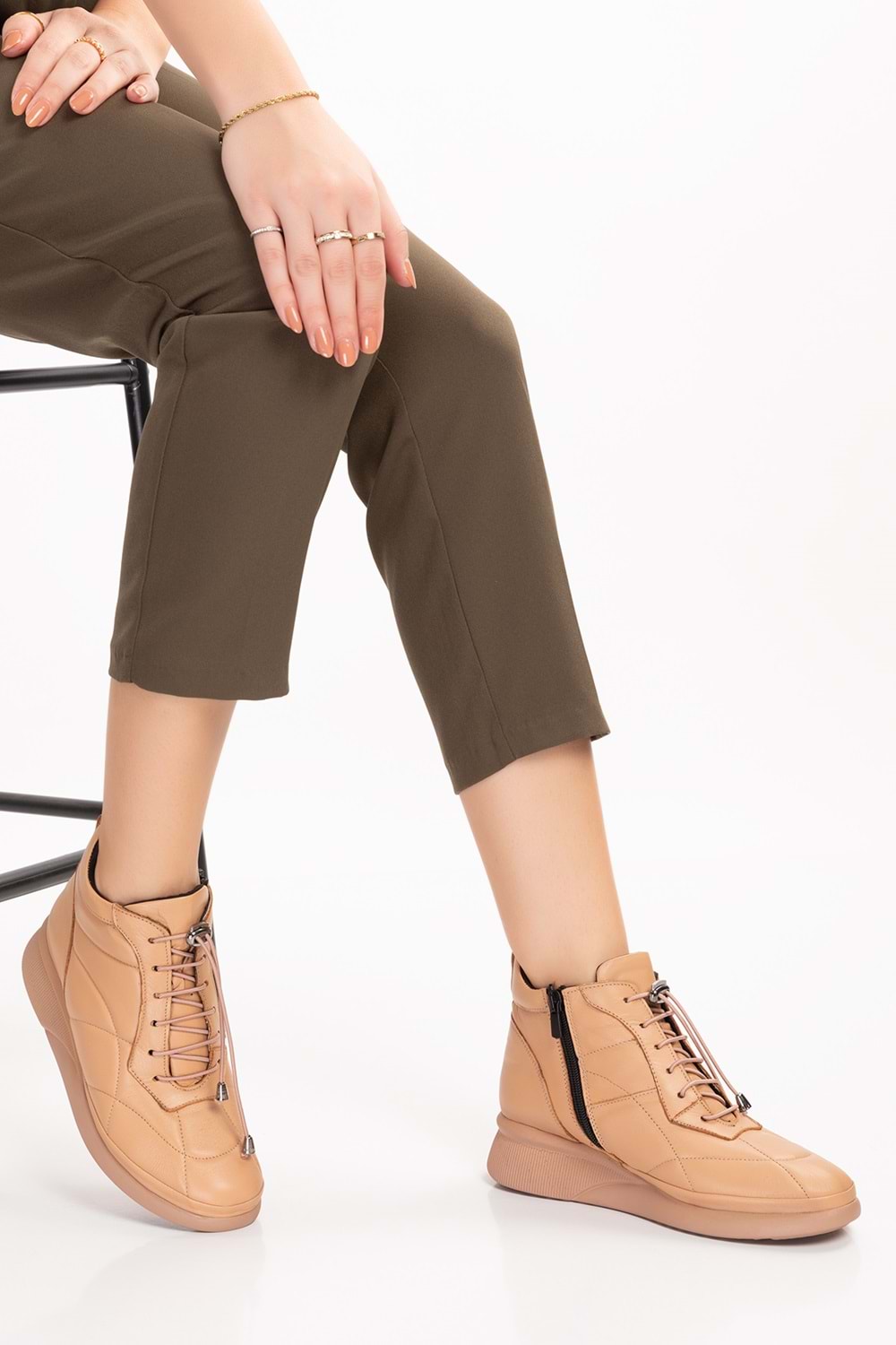 Gondol Kadın Hakiki Deri Hafif Günlük Spor Bot ndr.5515 - Nude - 42