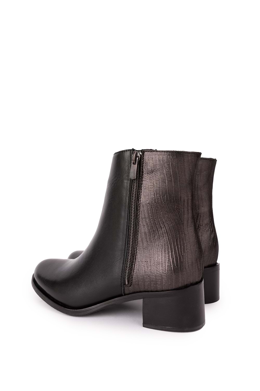 Gondol Kadın Hakiki Deri Kısa Topuklu Şık Bot ell.6880 - Siyah - 34
