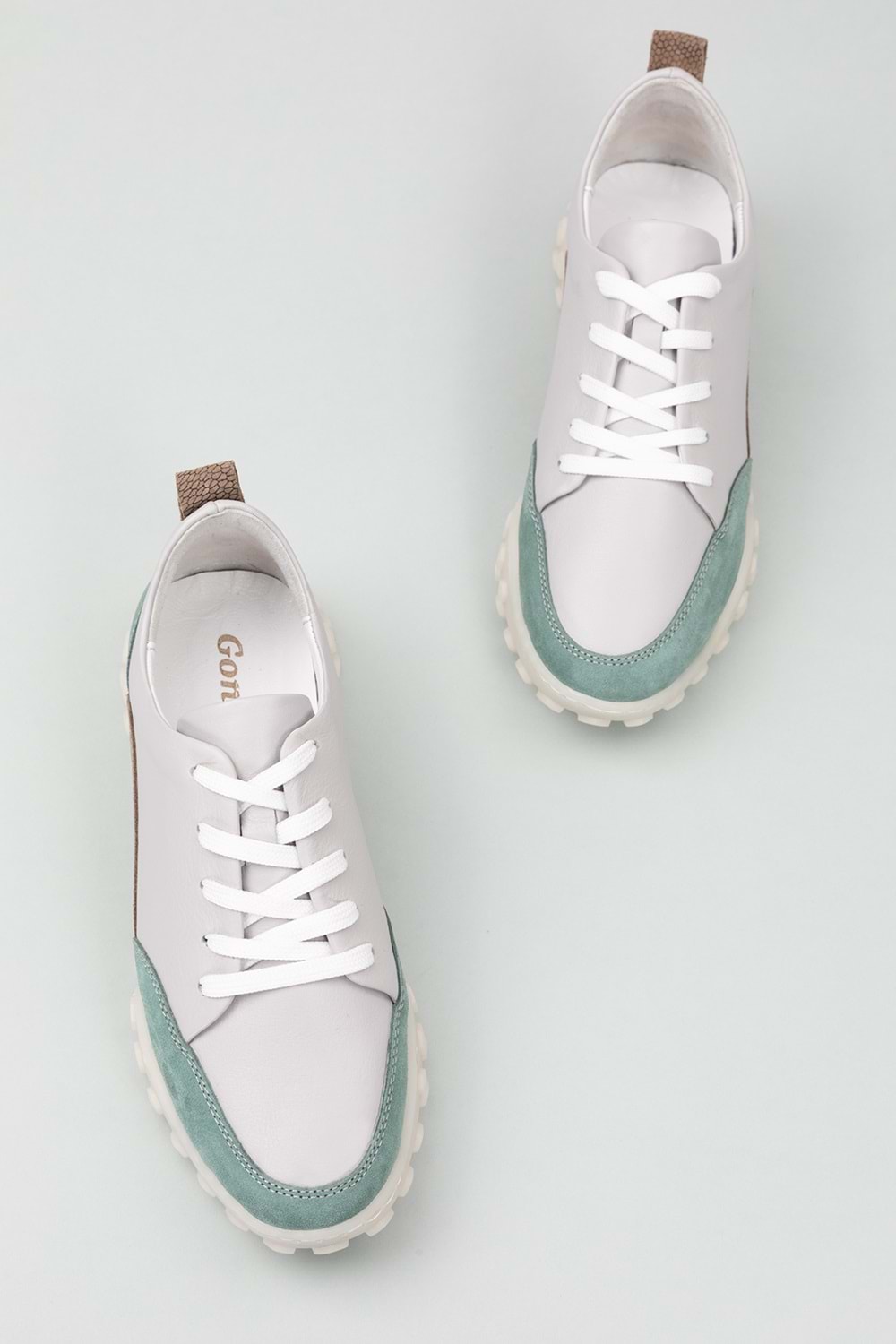 Gondol Hakiki Deri Kalın Rahat Günlük Spor Ayakkabı yt.2403 - Gri - 36