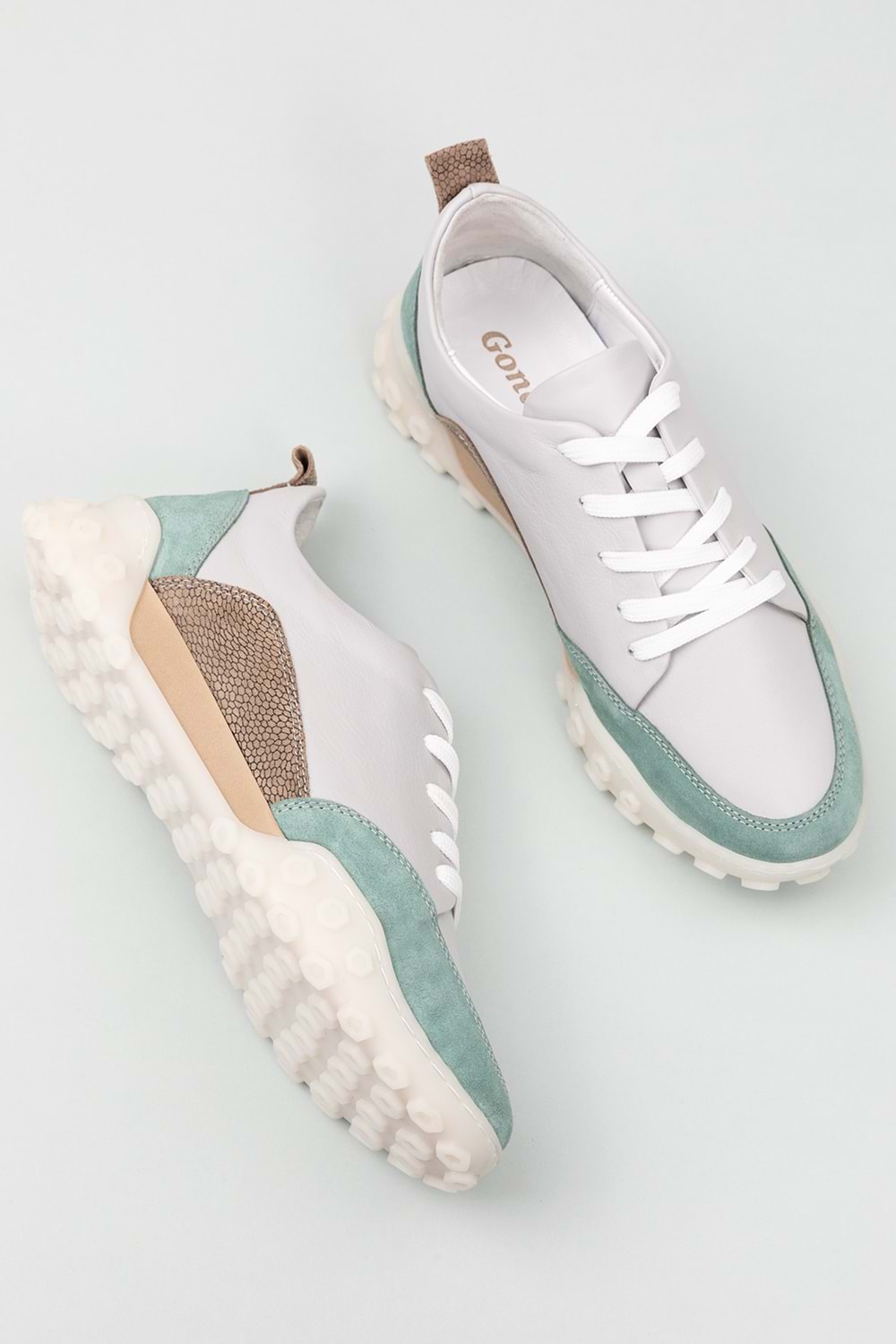 Gondol Hakiki Deri Kalın Rahat Günlük Spor Ayakkabı yt.2403 - Gri - 36