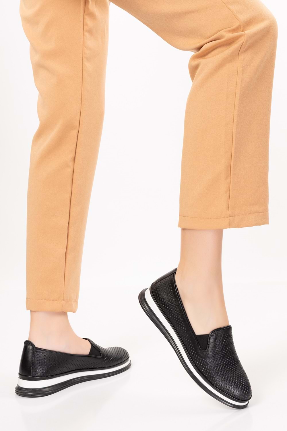 Gondol Hakiki Deri Günlük Rahat Yazlık Ayakkabı yt.112 - Siyah - 40