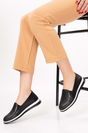 Gondol Hakiki Deri Günlük Rahat Yazlık Ayakkabı yt.112 - Siyah - 40