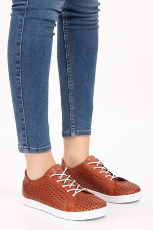 Gondol Kadın Hakiki Deri Günlük Rahat Ayakkabı gnd.108 - Fındık - 36