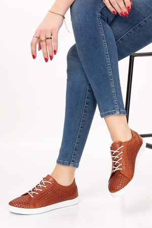 Gondol Kadın Hakiki Deri Günlük Rahat Ayakkabı gnd.108 - Fındık - 36