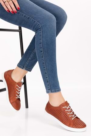 Gondol Kadın Hakiki Deri Günlük Rahat Ayakkabı gnd.108 - Fındık - 36