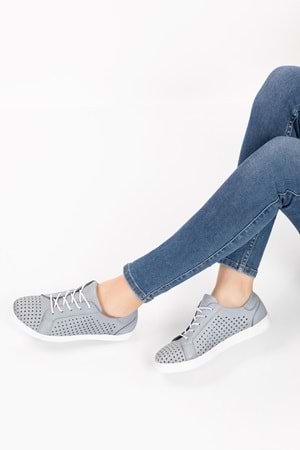 Gondol Kadın Hakiki Deri Günlük Rahat Ayakkabı gnd.108 - Gri - 37