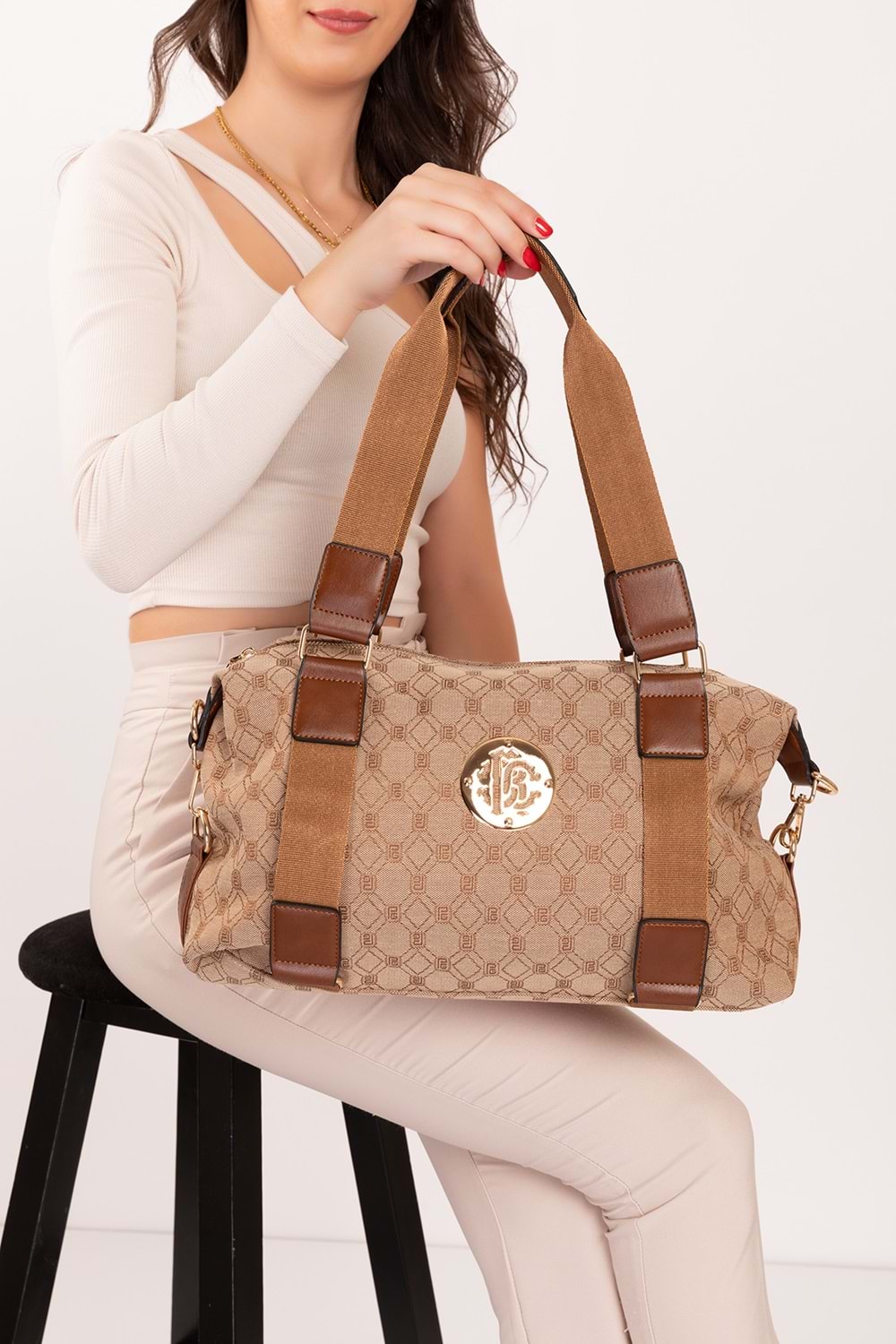 Gondol Şık Seyahat El Çantası gp.1440 - Buz Gri