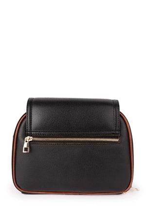 Gondol Kadın Çift Bölmeli Şık Günlük Çanta ald.1406 - Siyah-Taba