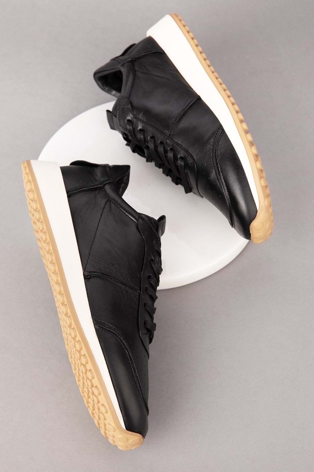 Gondol Kadın Içi Dışı Hakiki Deri Günlük Rahat Ayakkabı tnl.6061 - Siyah Cilt - 36