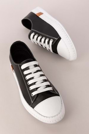 Gondol Içi Dışı Hakiki Deri Hafif Converse Tarz Ayakkabı usl.2136 - Siyah - 36