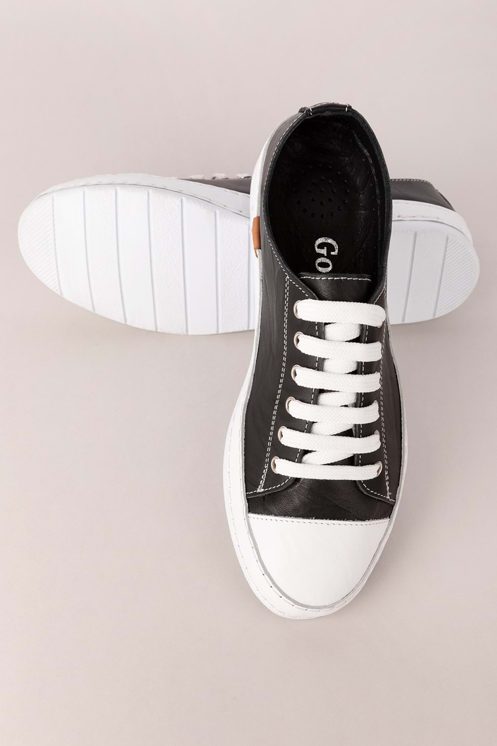 Gondol Içi Dışı Hakiki Deri Hafif Converse Tarz Ayakkabı usl.2136 - Siyah - 36