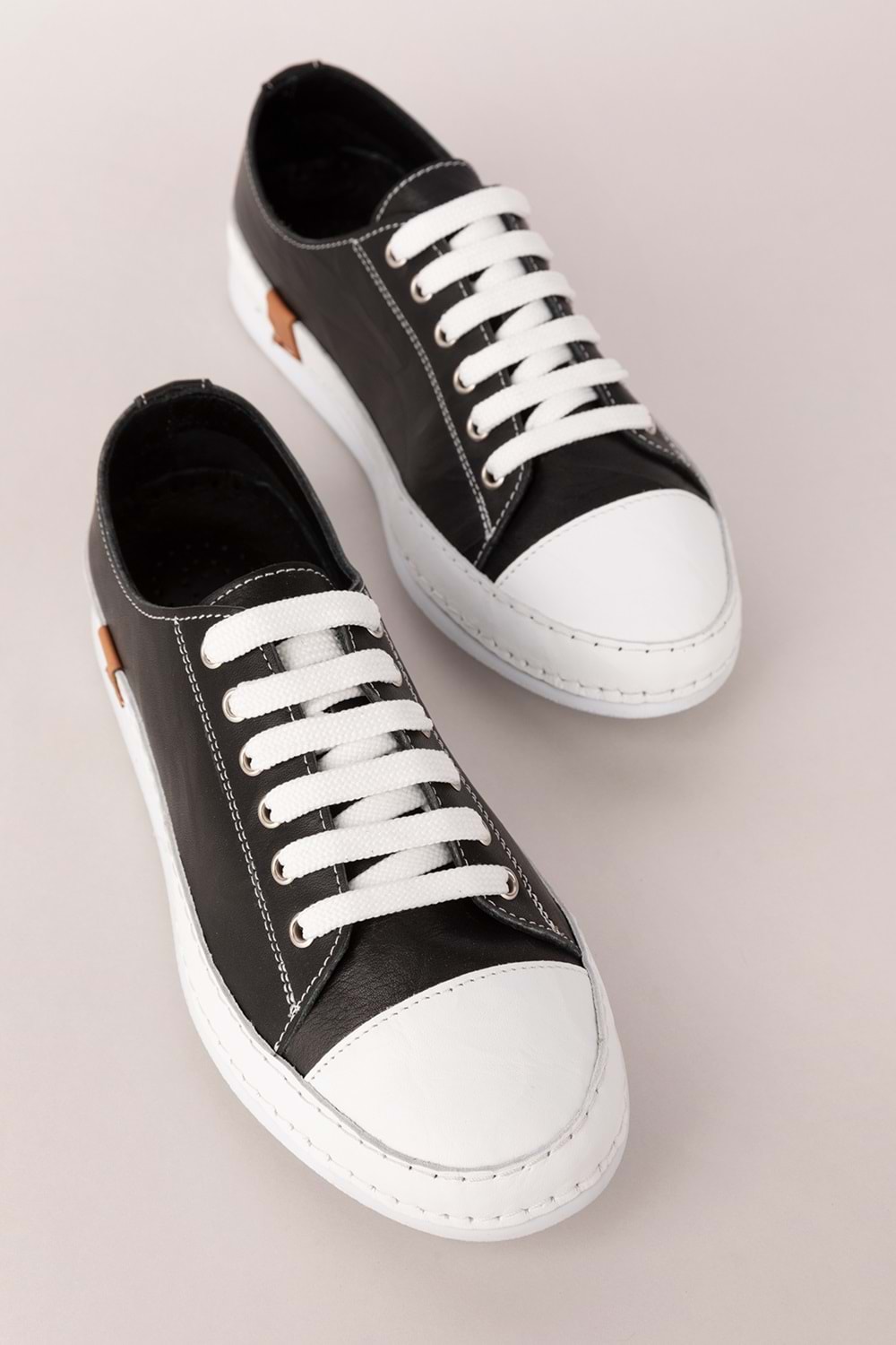 Gondol Içi Dışı Hakiki Deri Hafif Converse Tarz Ayakkabı usl.2136 - Siyah - 40