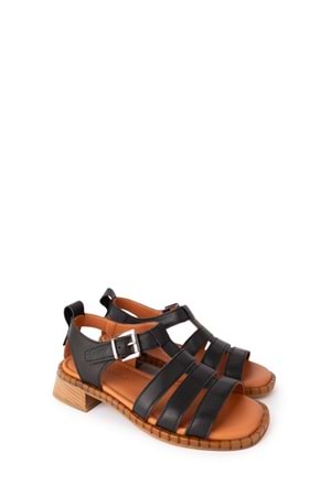 Gondol Kadın Hakiki Deri Rahat Günlük Sandalet byz.271 - Siyah - 36