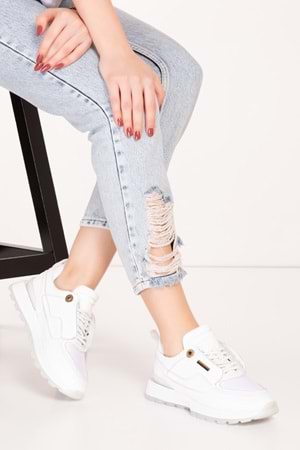 Gondol Kadın Içi Dışı Hakiki Deri Günlük Rahat Ayakkabı tnl.1001 - Beyaz - 38