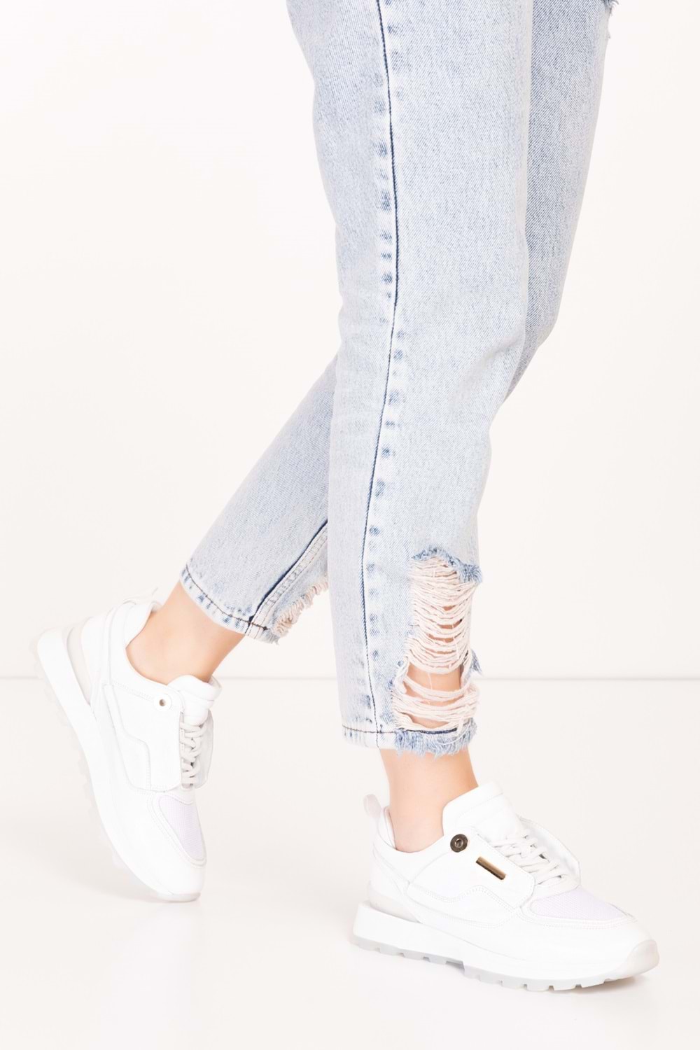 Gondol Kadın Içi Dışı Hakiki Deri Günlük Rahat Ayakkabı tnl.1001 - Beyaz - 38