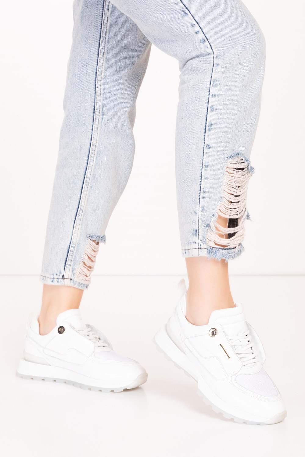 Gondol Kadın Içi Dışı Hakiki Deri Günlük Rahat Ayakkabı tnl.1001 - Beyaz - 38