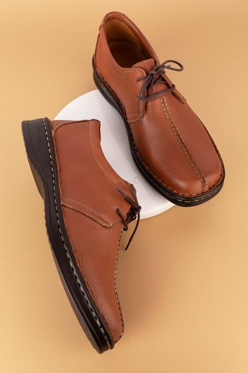 Gondol Erkek Hakiki Deri Günlük Klasik Ayakkabı kml.2026 - Taba - 41