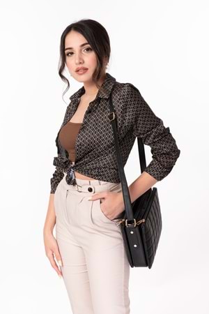 Gondol Kadın Kapitone Günlük Şık Çanta ald.4550 - Siyah Cilt