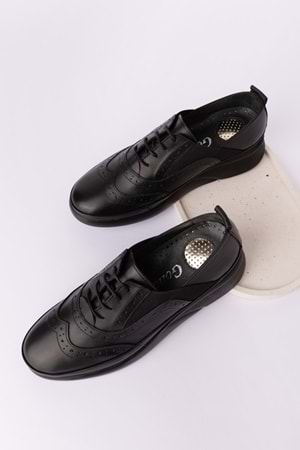 Gondol Hakiki Deri Anatomik Taban Rahat Ayakkabı elnr.3803 - Siyah - 41