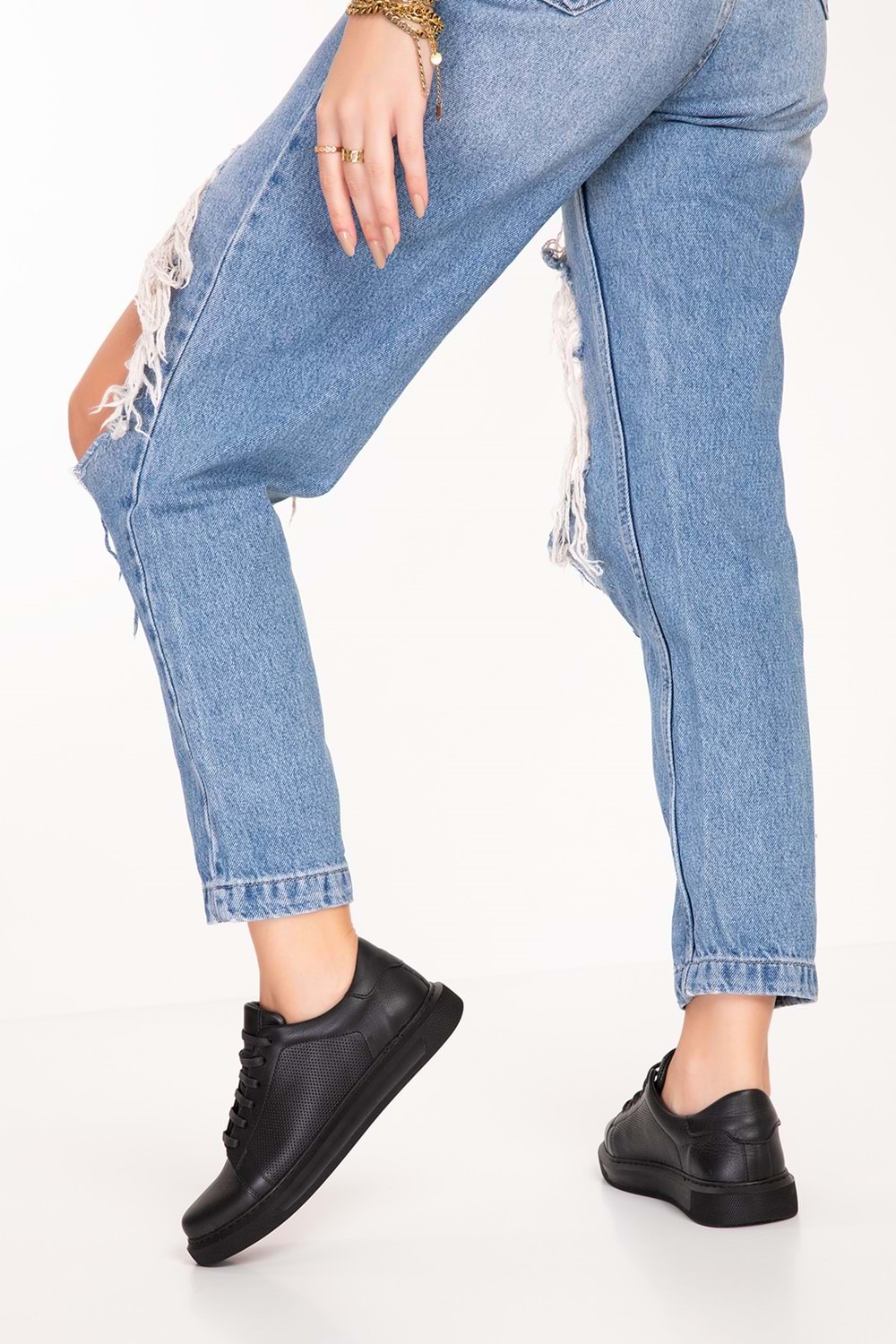 Gondol Hakiki Deri Rahat Günlük Ayakkabı pkr.909 - Siyah - 37