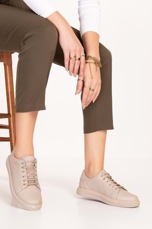 Gondol Hakiki Deri Rahat Günlük Ayakkabı pkr.909 - Vizon - 38